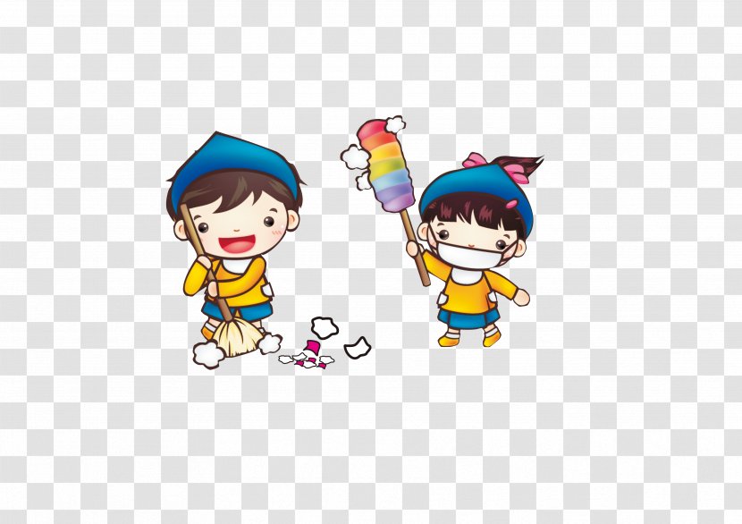 Chinese New Year Spring Cleaning Lunar Illustration - Years Eve - Cute Cartoon Characters Transparent PNG