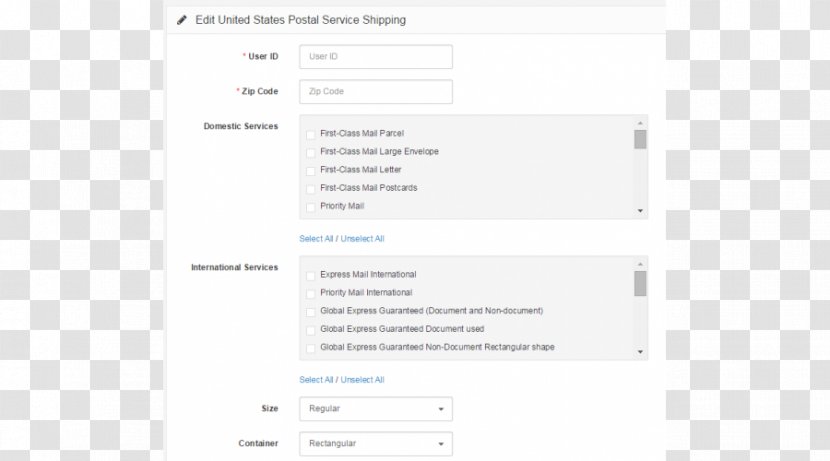 Screenshot Brand Line - United States Postal Service Transparent PNG