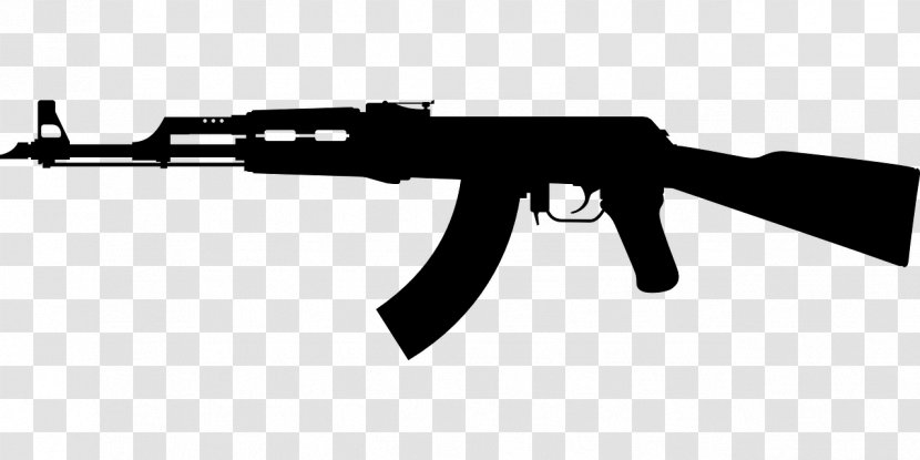 AK-47 Izhmash Firearm 7.62×39mm Weapon - Silhouette - Ak 47 Transparent PNG