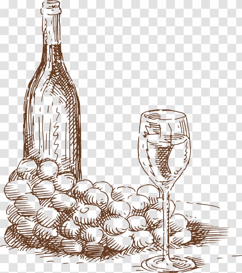 Wine Glass Grape Royalty-free - Stemware Transparent PNG