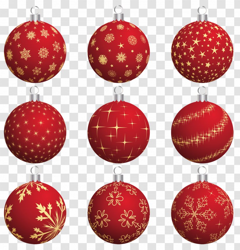 Santa Claus Christmas Ornament New Year - Large Transparent Red Balls Collection Clipart Transparent PNG