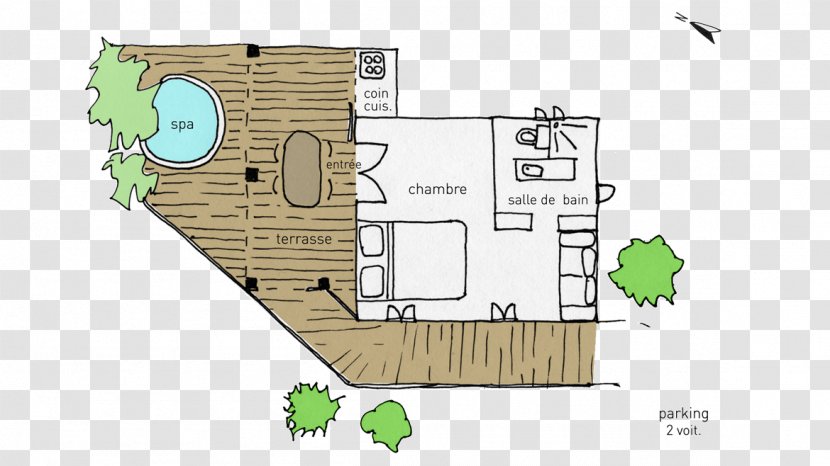 Bungalow Hot Tub Accommodation Floor Plan Villa - Home - Ti Punch Transparent PNG