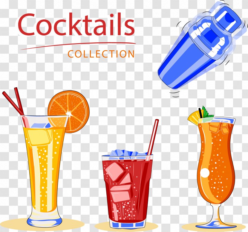 Milkshake Juice Cocktail Smoothie - Harvey Wallbanger - Vector Hand Painted Summer Special Drink Transparent PNG
