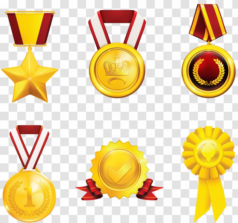 Award Medal Clip Art - Gold - Badge Vector Transparent PNG
