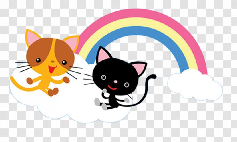 Kitten Cat Drawing - Whiskers - Kitty,rainbow,Hand Painted Transparent PNG