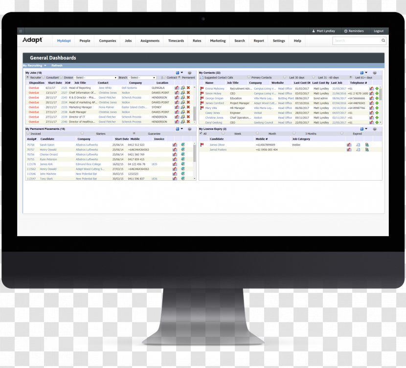 Computer Software Recruitment As A Service Program Dashboard - Monitors - Workflow Transparent PNG