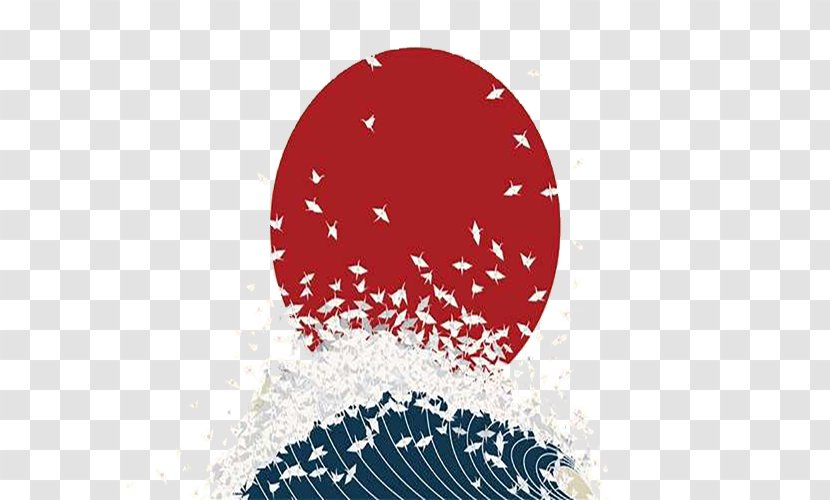 Thousand Cranes Art - Yasunari Kawabata - Japanese Wave Transparent PNG