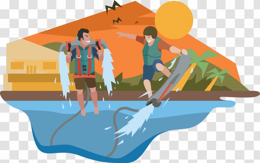 Water Surfing Illustration - Area - On Transparent PNG