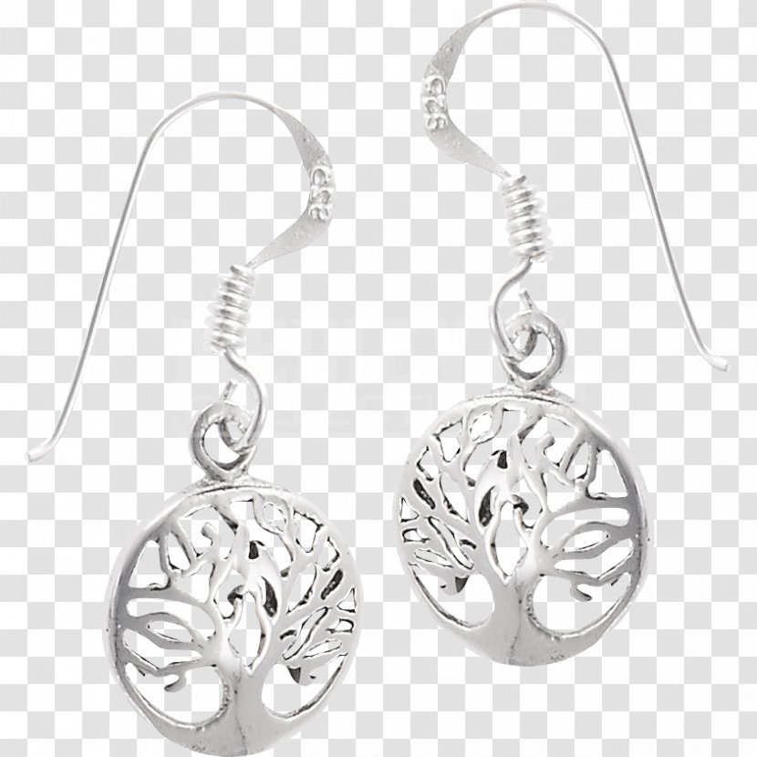 Earring Sterling Silver Jewellery Charms & Pendants - Circle Tree Transparent PNG