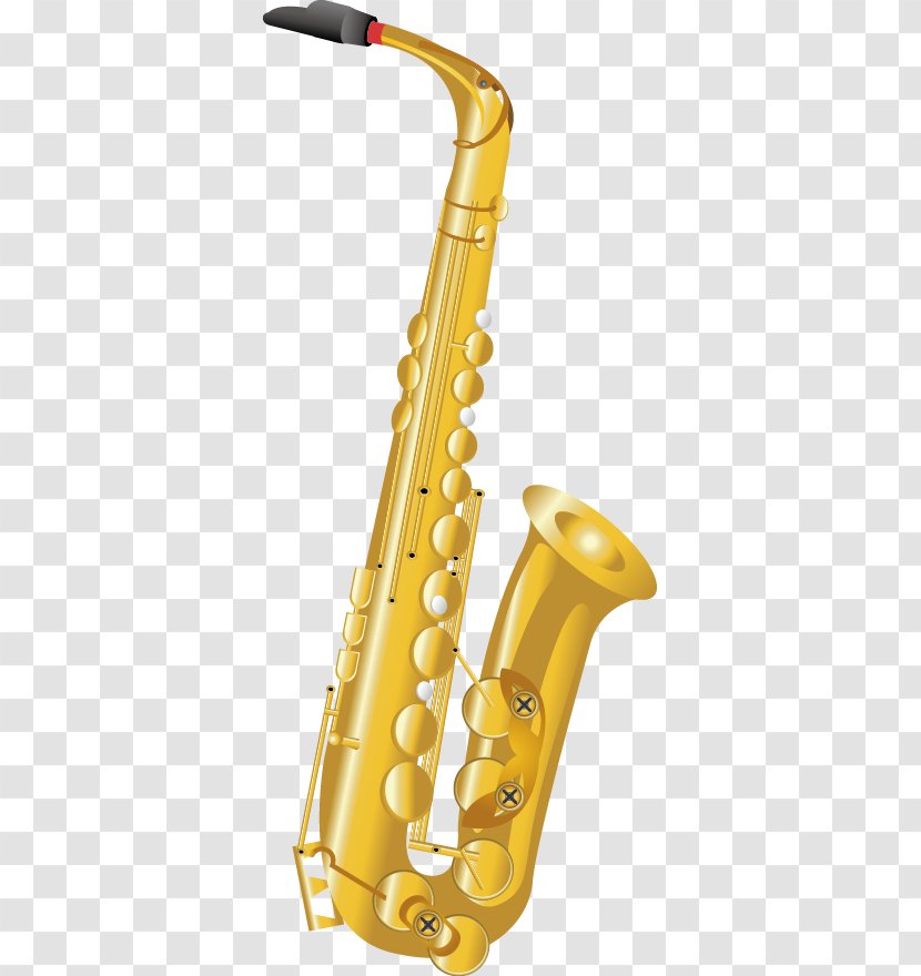 Musical Instrument Trumpet - Silhouette - Vector Golden Saxophone Wind Transparent PNG