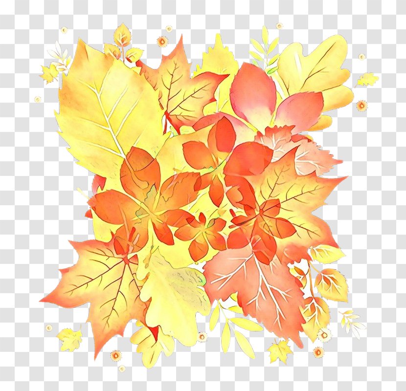 Leaf Yellow Plant Flower Tree - Cartoon - Flowering Autumn Transparent PNG
