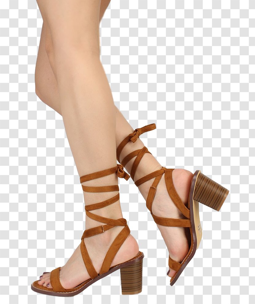 High-heeled Shoe Calf Sandal Fringe - Ankle - Fashionable Shoes Transparent PNG