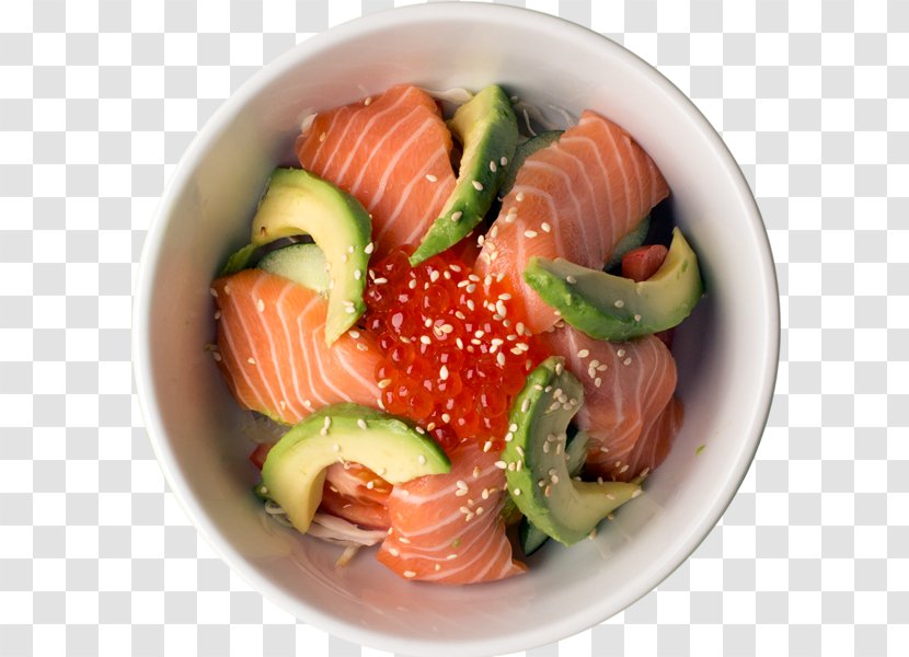 Sashimi Smoked Salmon Sushi Japanese Cuisine Avocado Salad - Roe Transparent PNG