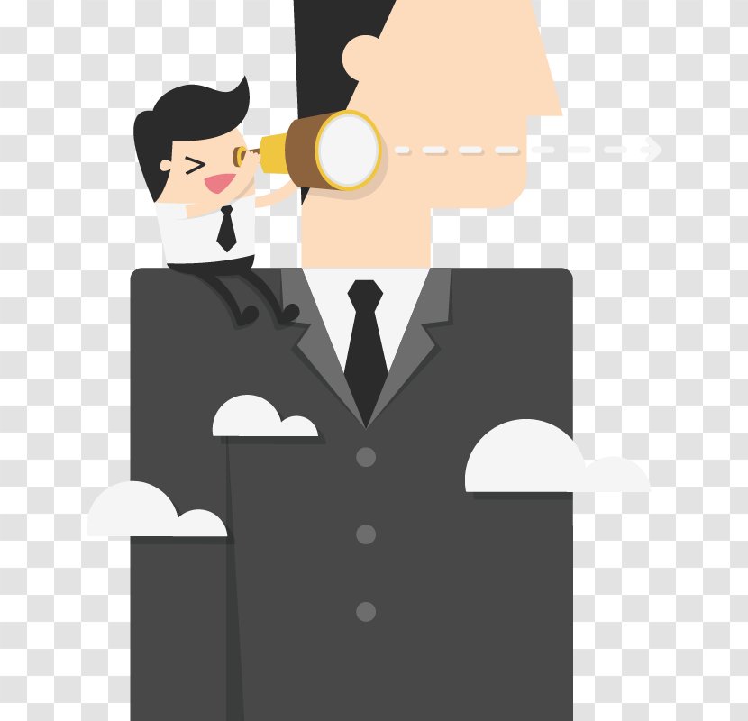 Standing On The Shoulders Of Giants Illustration - Small Telescope - Exploration Target Business Villain Transparent PNG