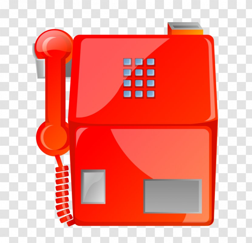 Telephone Payphone Mobile Phone Icon - Red Box Transparent PNG