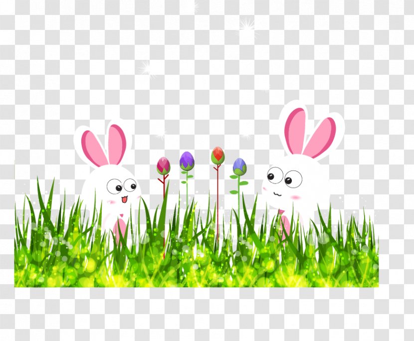 Easter Bunny Desktop Wallpaper - Color - Happy Typography Transparent PNG