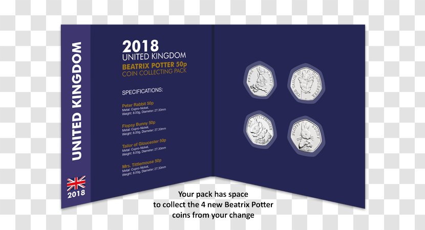 The Tale Of Peter Rabbit And Benjamin Bunny Fifty Pence World Beatrix Potter Collection - Twenty Transparent PNG