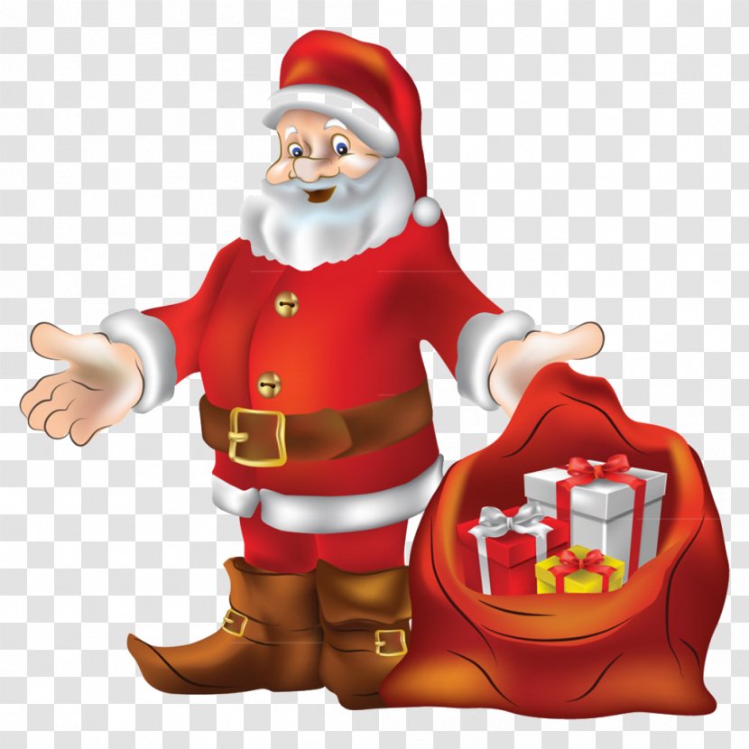 Santa Claus Christmas Gift Illustration - Fictional Character Transparent PNG