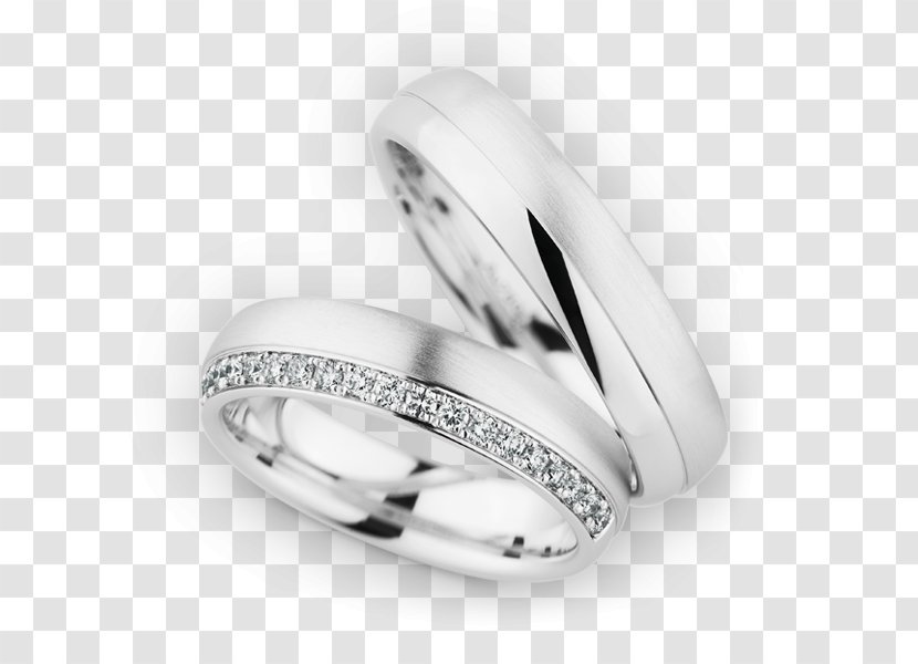 Wedding Ring Diamond Jewellery Silver - Rings Transparent PNG