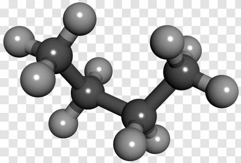 Butane Molecule Molecular Formula Gas Ball-and-stick Model - Chemical Compound - Black And White Transparent PNG