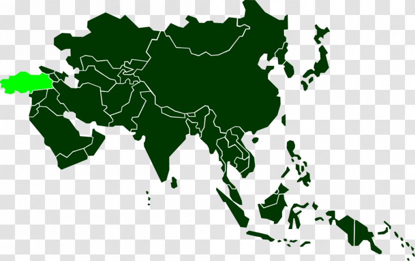 Asia World Map Globe - Green Transparent PNG