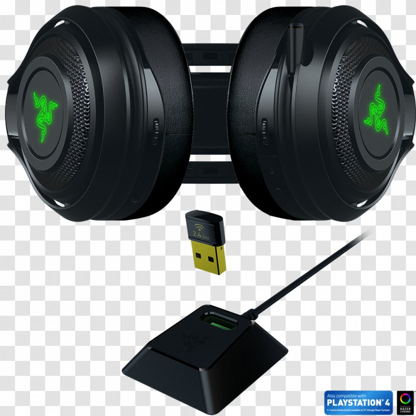 Razer Man O'War Headphones Headset Wireless 7.1 Surround Sound - Audio Equipment Transparent PNG