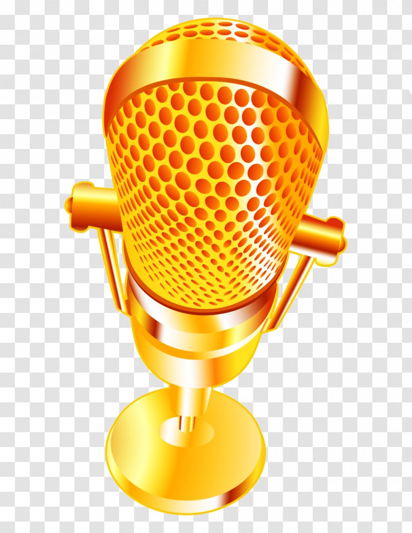 Microphone Stock Photography Illustration Radio - Yellow - Golden Speaker Transparent PNG