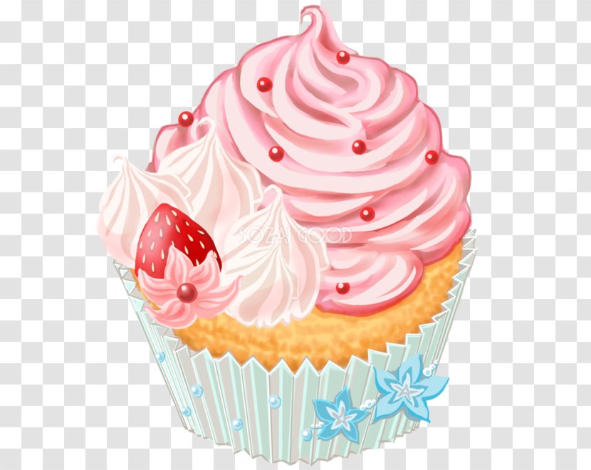 Cupcake Sundae Buttercream Royal Icing - Strawberry - Cake Transparent PNG