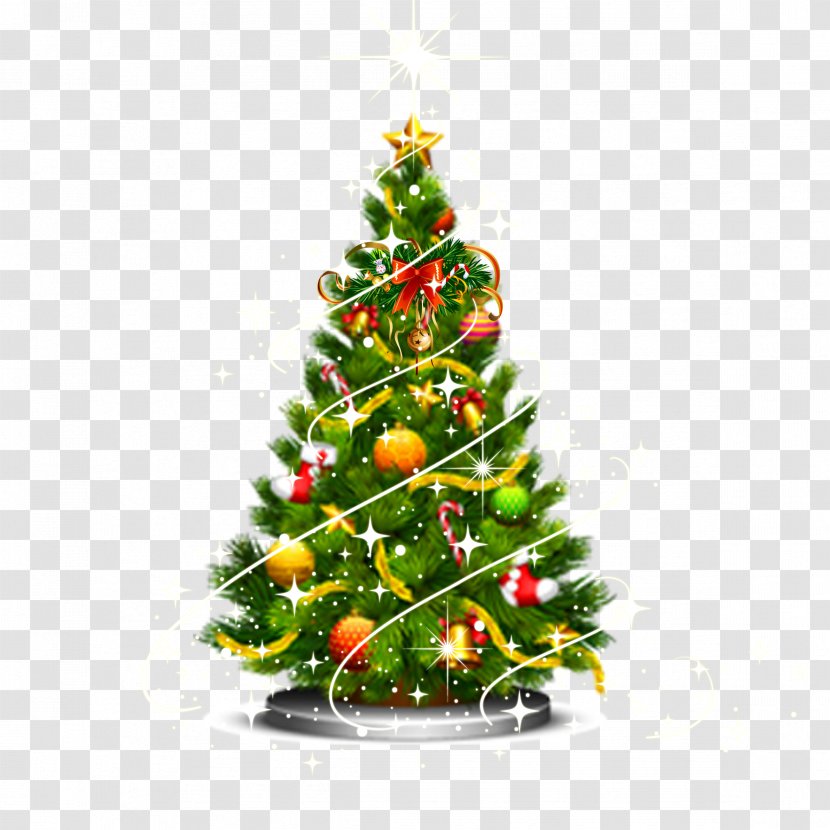 Santa Claus Christmas Day Tree Decoration Ornament - Conifer - Vertical Transparent PNG