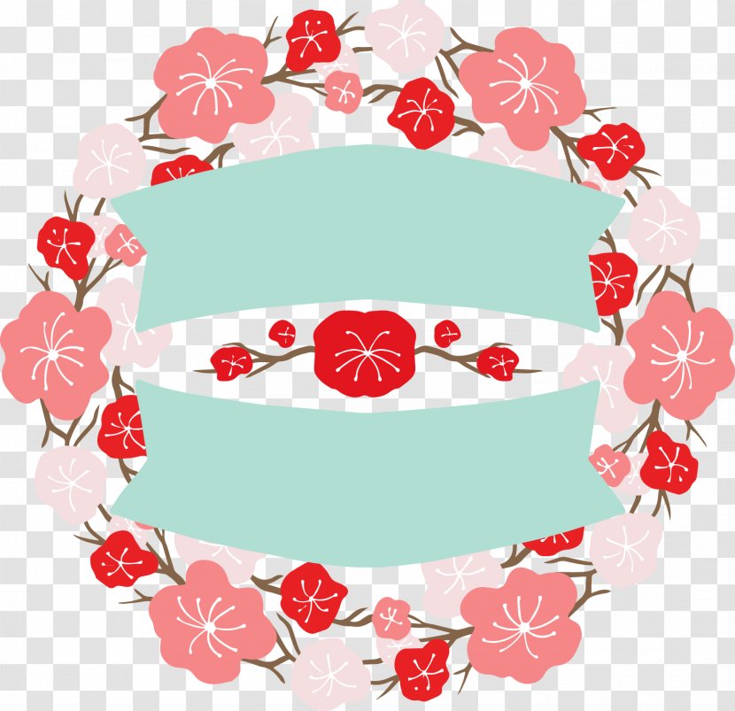 Japan Floral Design Flower Banner - Pattern - Japanese Labels Round Two Rows Of Green Banners Transparent PNG