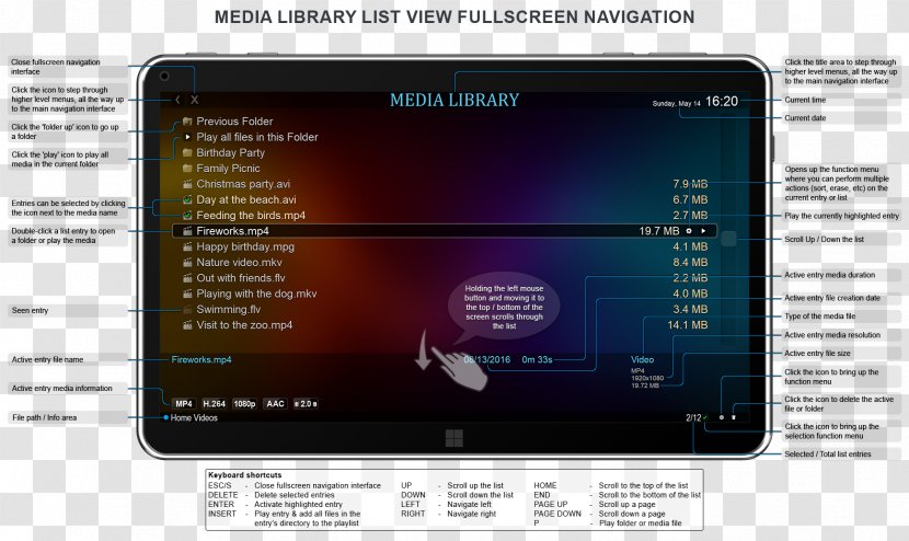 Zoom Player Multimedia Library Interaction Design Pattern User Interface - Electronic Device - Technology Transparent PNG