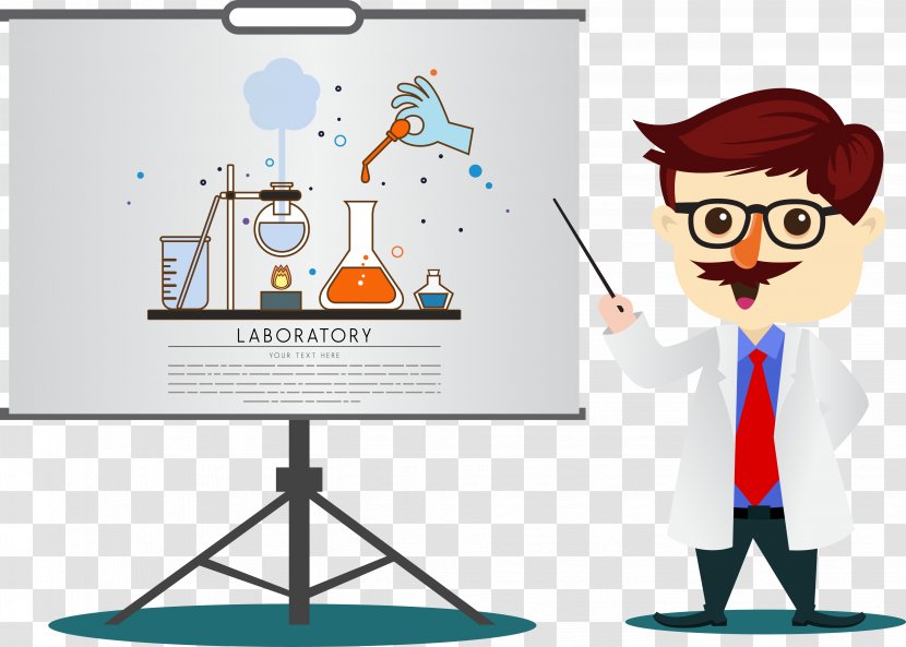 Cartoon Teacher Chemistry - School Transparent PNG