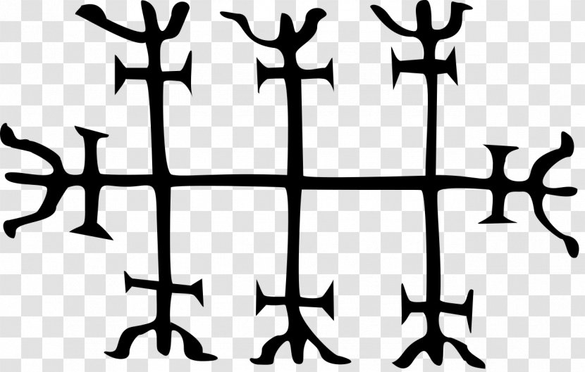 Strandagaldur Icelandic Magical Staves Runes Haglaz - Black And White - Stave Transparent PNG