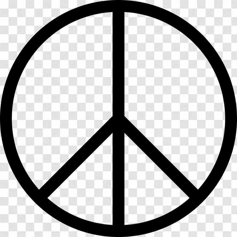 Peace Symbols Campaign For Nuclear Disarmament Clip Art - Black And White - Power Symbol Transparent PNG