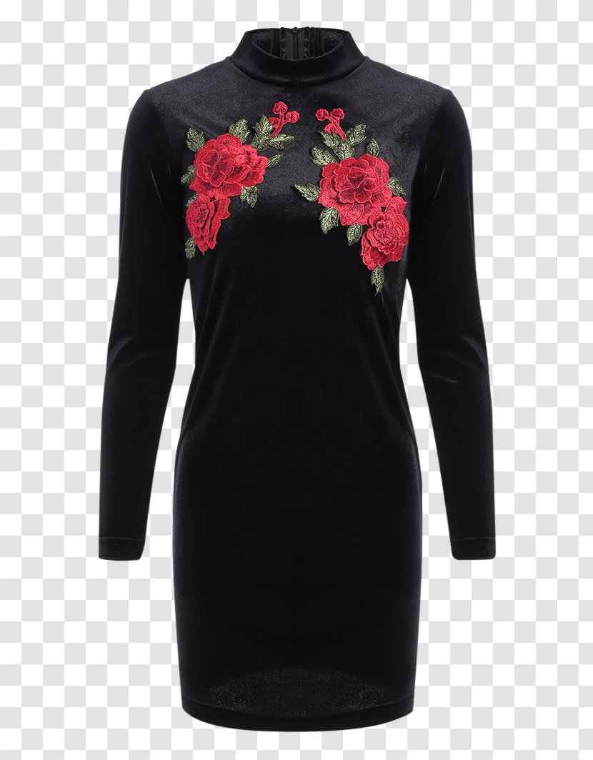 Long-sleeved T-shirt Dress Neckline - Tshirt - Women Day Floral Transparent PNG
