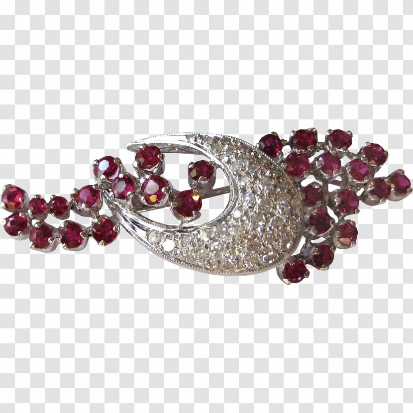 Ruby Brooch Bling-bling Body Jewellery - Maroon Transparent PNG