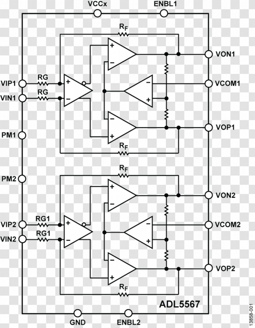 Differential Amplifier Gain Analog Devices Functional Block Diagram Adl Graphic Transparent PNG