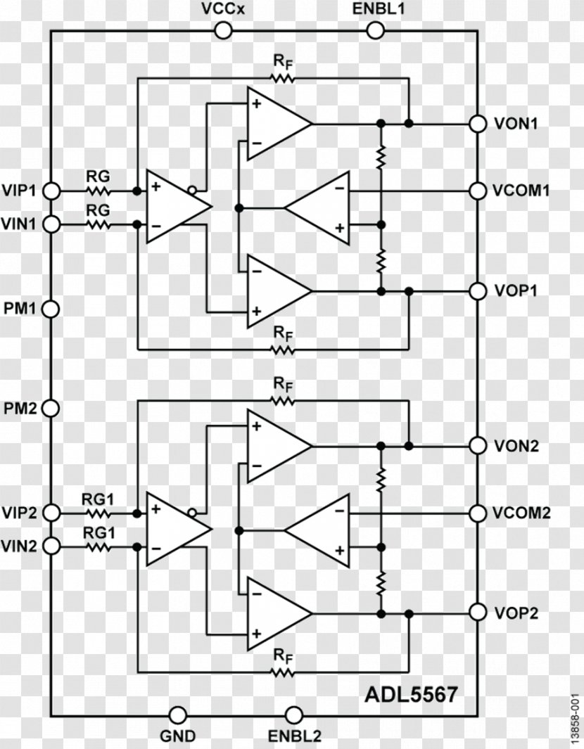 Differential Amplifier Gain Analog Devices Functional Block Diagram - Adl Graphic Transparent PNG