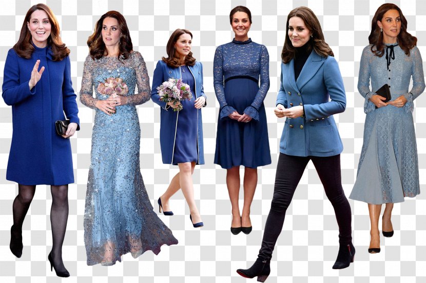Dress Maternity Clothing Family Of Catherine, Duchess Cambridge Blue British Royal - Heart Transparent PNG