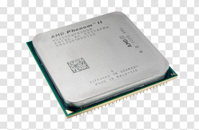 Central Processing Unit AMD Phenom Athlon 64 X2 Socket AM3 II - Computer Component - Electronic Device Transparent PNG