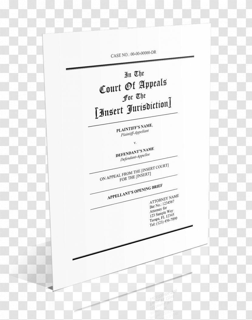 Brief Appellate Court Procedure In The United States Appeal - Jurisdiction - Cover Page Transparent PNG