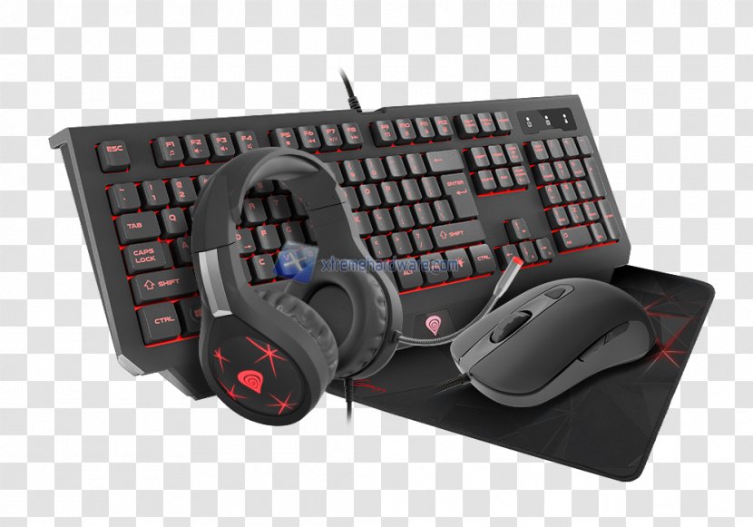 GAMING Keyboard Mouse Headphones Mousepad COMBO SET 4IN1 GENESIS COBALT 300 Computer NATEC NFU-0938 - Review Transparent PNG