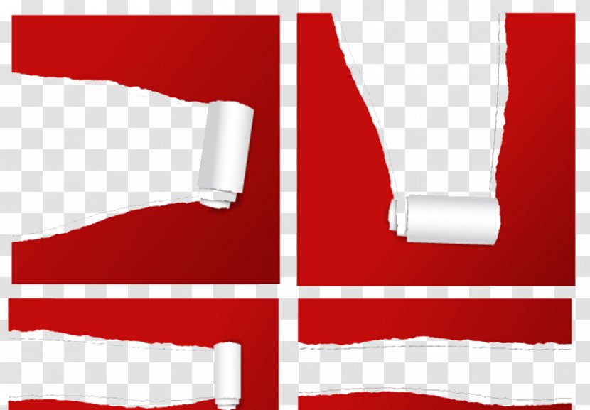 Paper Download Clip Art - Red - Tear Material Transparent PNG