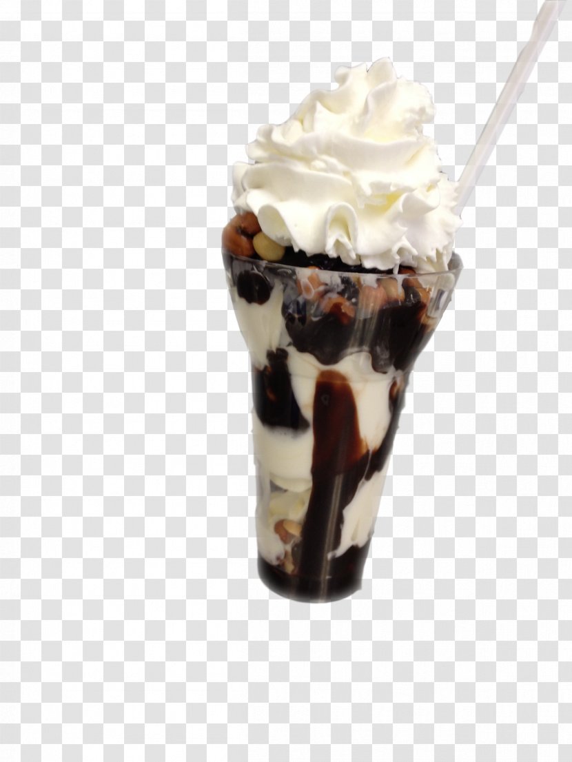 Sundae Chocolate Ice Cream Gelato Knickerbocker Glory Milkshake - Whipped Transparent PNG