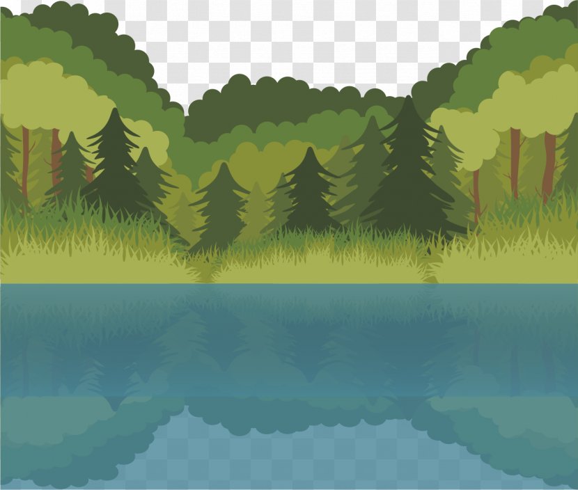 Lake Euclidean Vector Forest - Illustration Transparent PNG