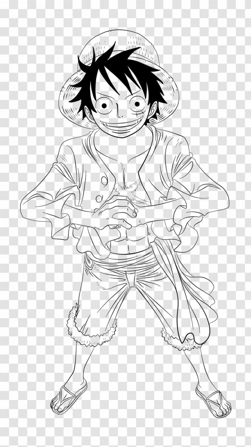 Monkey D. Luffy Brook Portgas Ace Tony Chopper Line Art - Watercolor - One Piece Transparent PNG