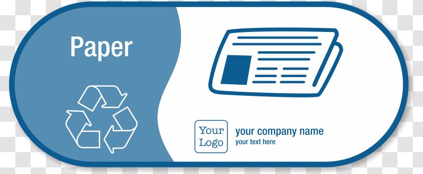 Paper Recycling Bin Sticker - Text Transparent PNG