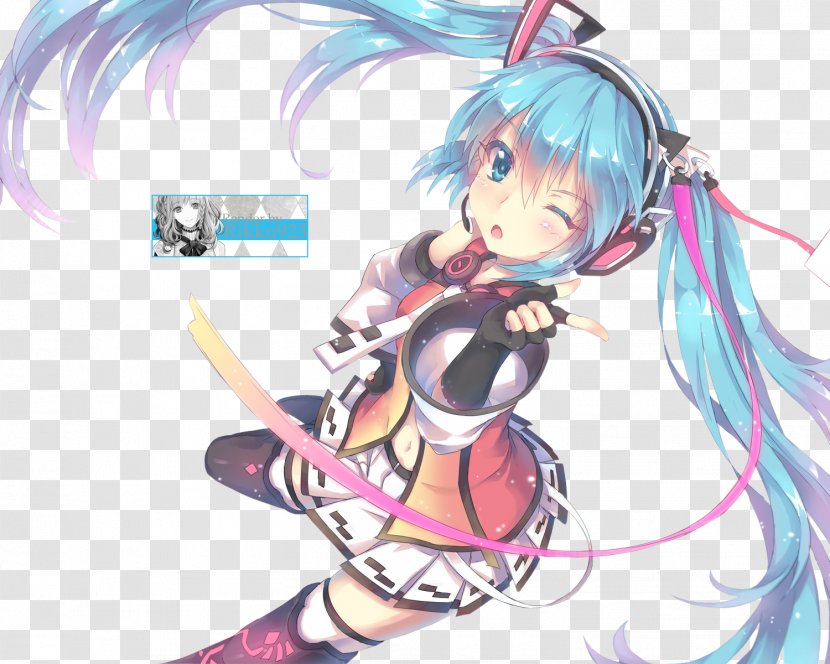 Hatsune Miku Project Diva F Vocaloid Rendering - Watercolor Transparent PNG