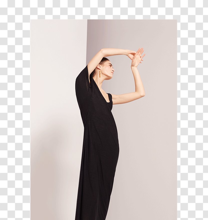 Little Black Dress Shoulder Photo Shoot Fashion Sleeve - Standing Transparent PNG