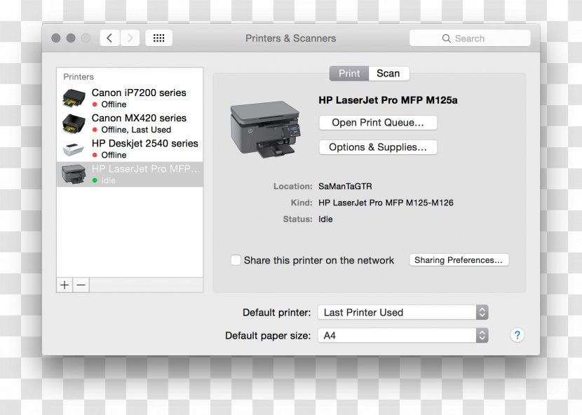 Printer MacOS Printing OS X Yosemite - Multimedia Transparent PNG